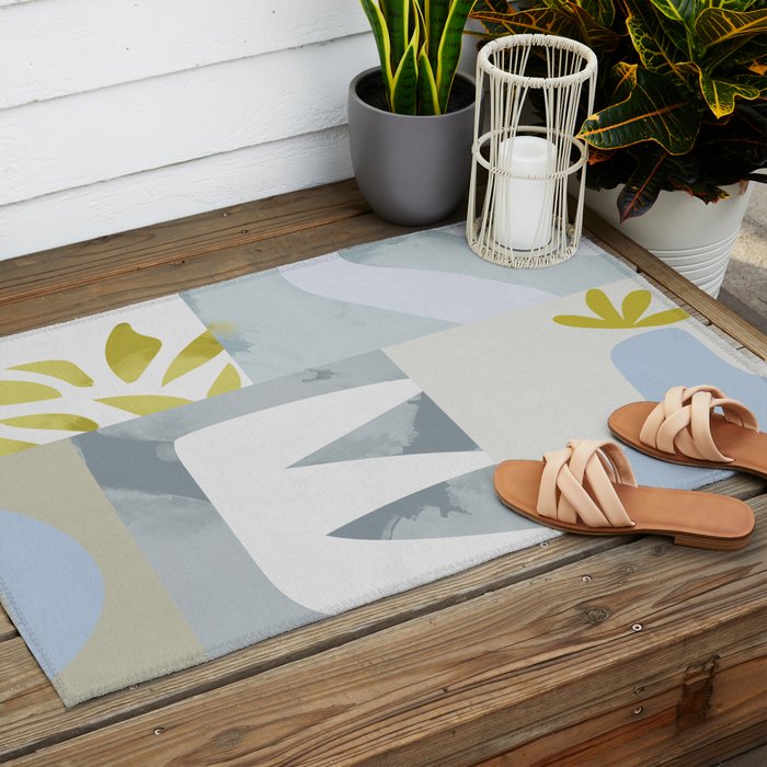 mid mod pastel 2 Outdoor Rug Gallery Image 2