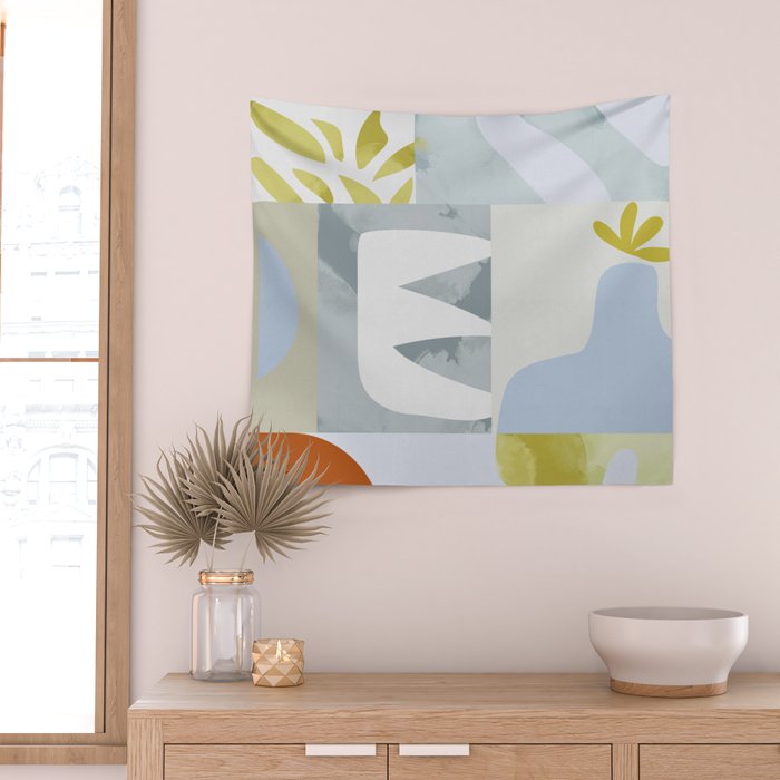 mid mod pastel 2 Wall Tapestry Gallery Image 2