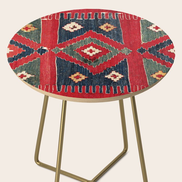 Yüncü  Antique Balikesir Turkish Kilim Print Side Table Gallery Image 2