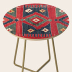 Yüncü  Antique Balikesir Turkish Kilim Print Side Table Gallery Image 2