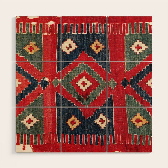Yüncü  Antique Balikesir Turkish Kilim Print Wood Wall Art Gallery Image 1