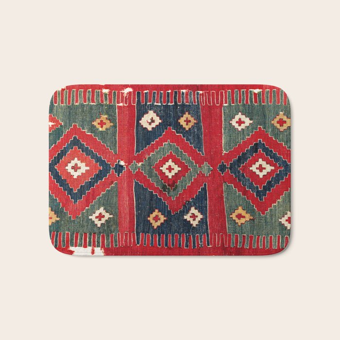 Yüncü  Antique Balikesir Turkish Kilim Print Bath Mat Gallery Image 1