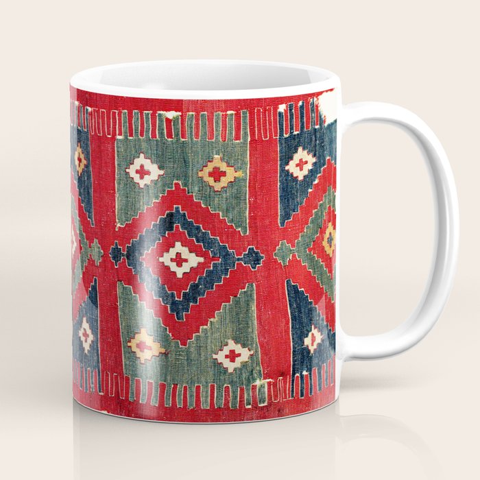 Yüncü  Antique Balikesir Turkish Kilim Print Coffee Mug Gallery Image 1