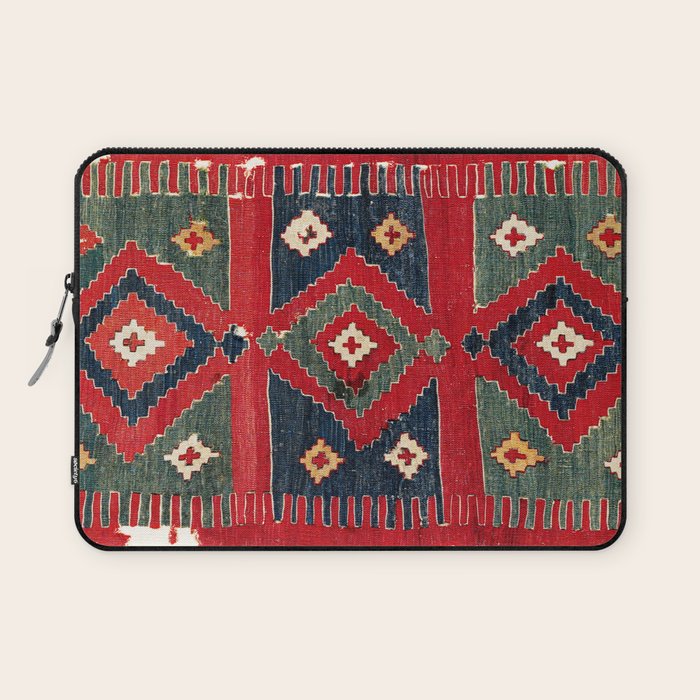 Yüncü  Antique Balikesir Turkish Kilim Print Laptop Sleeve Gallery Image 1