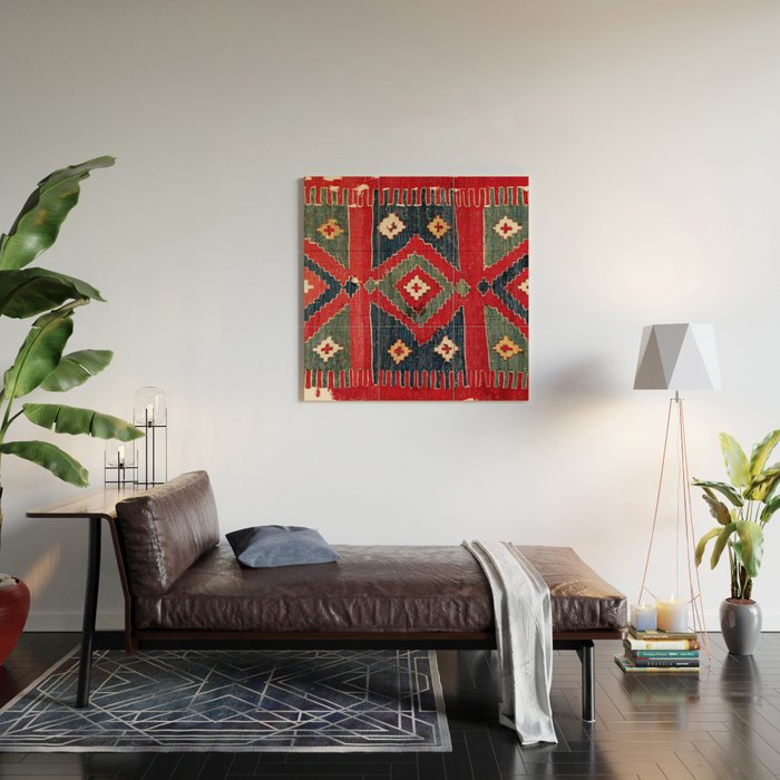Yüncü  Antique Balikesir Turkish Kilim Print Wood Wall Art Gallery Image 2