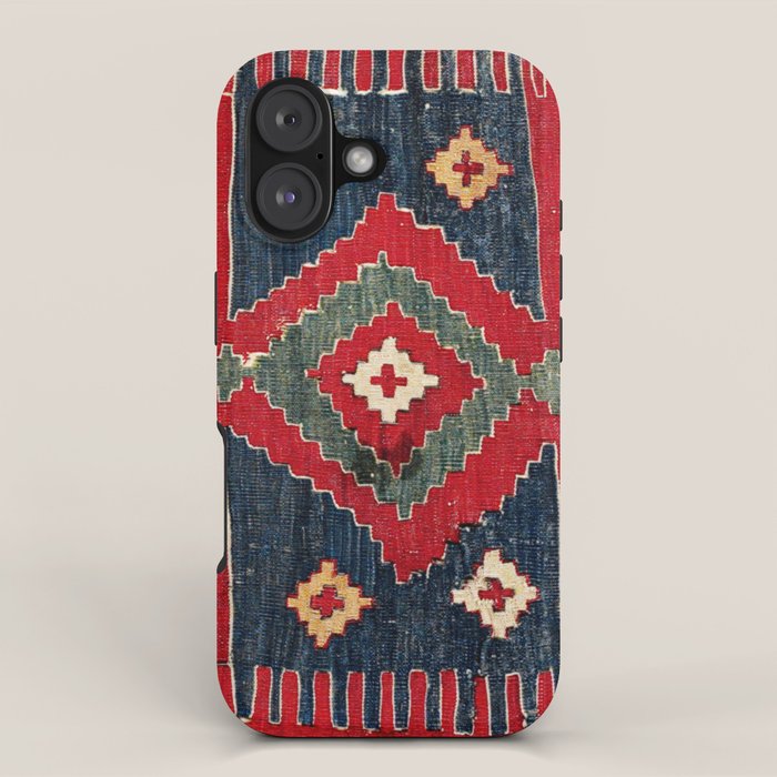 Yüncü  Antique Balikesir Turkish Kilim Print iPhone Case Gallery Image 1