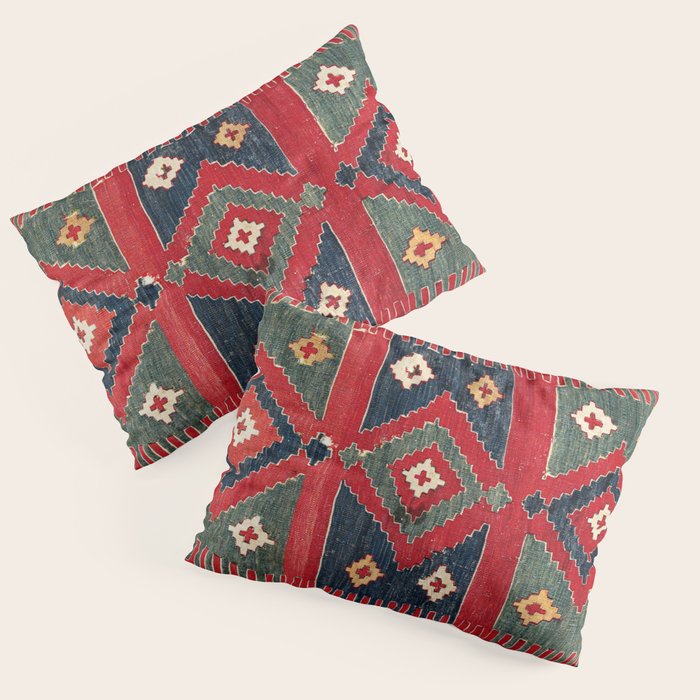 Yüncü  Antique Balikesir Turkish Kilim Print Pillow Sham Gallery Image 3