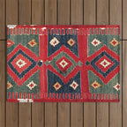 Yüncü  Antique Balikesir Turkish Kilim Print Outdoor Rug Gallery Image 1
