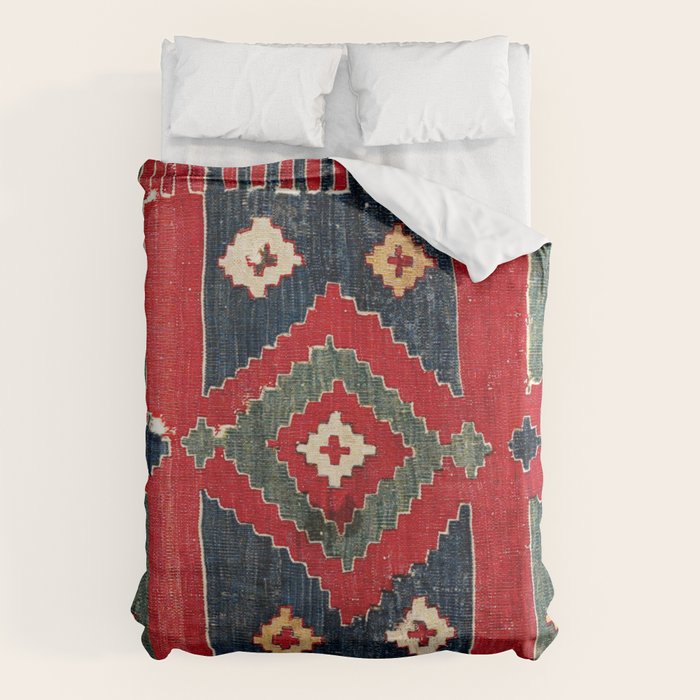 Yüncü  Antique Balikesir Turkish Kilim Print Duvet Cover Gallery Image 6