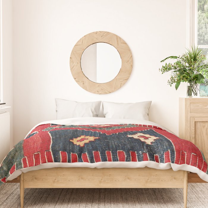 Yüncü  Antique Balikesir Turkish Kilim Print Duvet Cover Gallery Image 3
