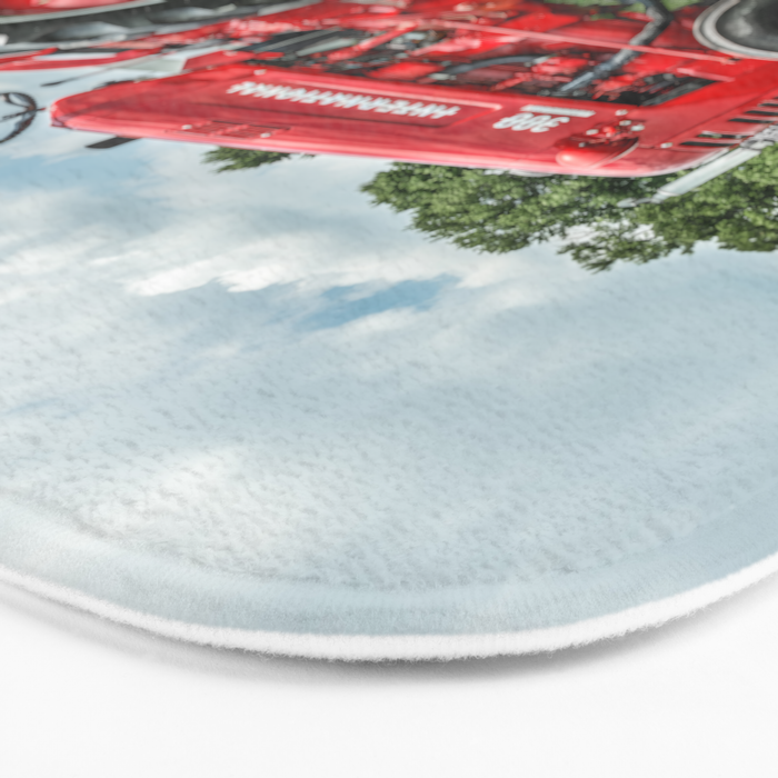 300 Vintage International Harvester Red Tractor Bath Mat Gallery Image 3