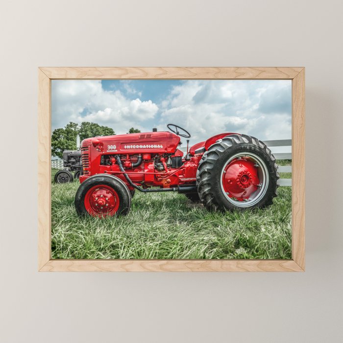 300 Vintage International Harvester Red Tractor Mini Art Print Gallery Image 1