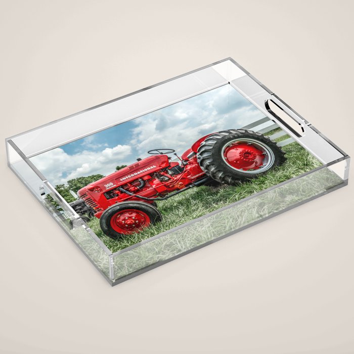 300 Vintage International Harvester Red Tractor Acrylic Tray Gallery Image 1