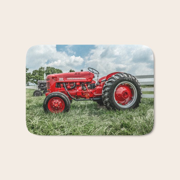 300 Vintage International Harvester Red Tractor Bath Mat Gallery Image 1