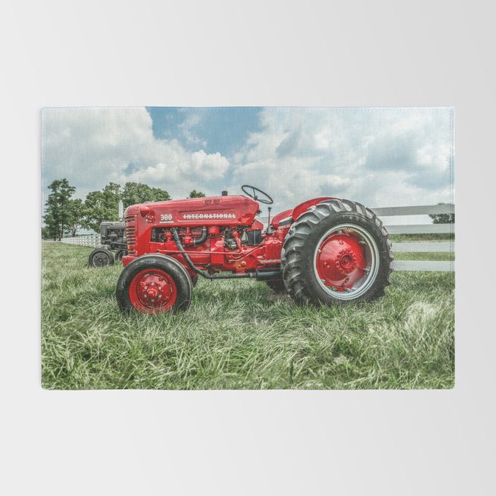 300 Vintage International Harvester Red Tractor Rug Gallery Image 2