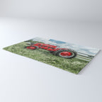 300 Vintage International Harvester Red Tractor Rug Gallery Image 3