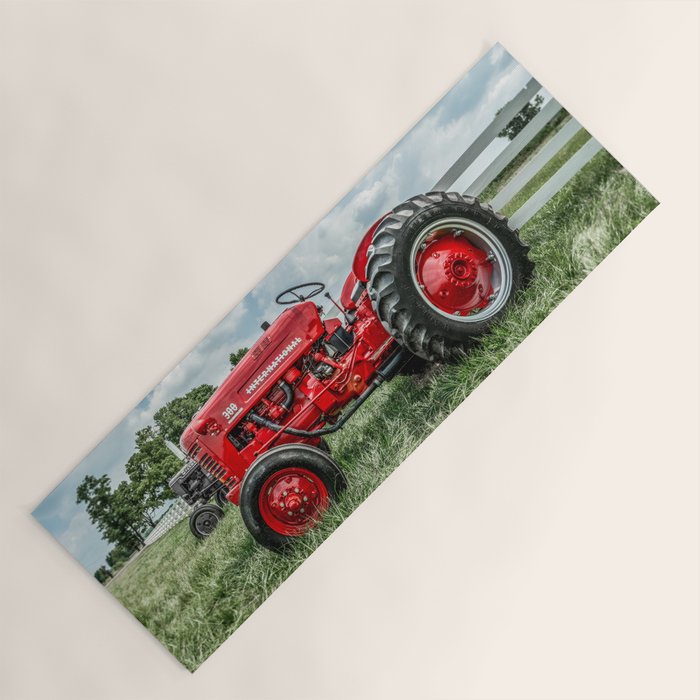 300 Vintage International Harvester Red Tractor Yoga Mat Gallery Image 1