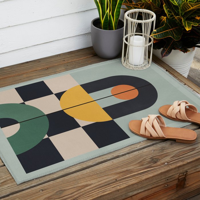 Geometric Abstraction 73 Outdoor Rug Gallery Image 2