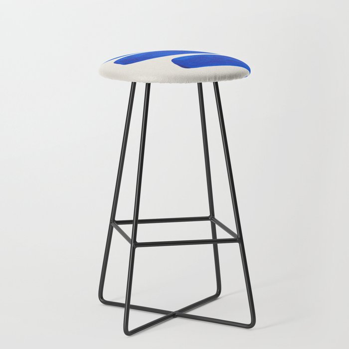 Minimalist Modern Mid Century Colorful Abstract Shapes Phthalo Blue Native Pebbles Stacked Stool Gallery Image 1