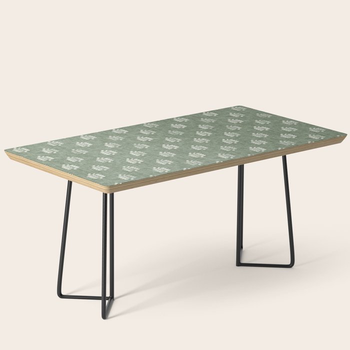 block print palm on sage Coffee Table Gallery Image 1