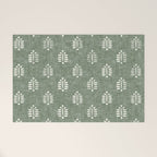block print palm on sage Welcome Mat Gallery Image 1