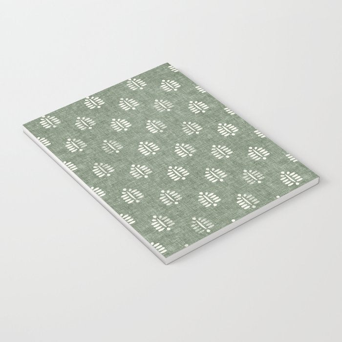 block print palm on sage Notebook Gallery Image 3