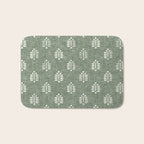 block print palm on sage Bath Mat Gallery Image 1