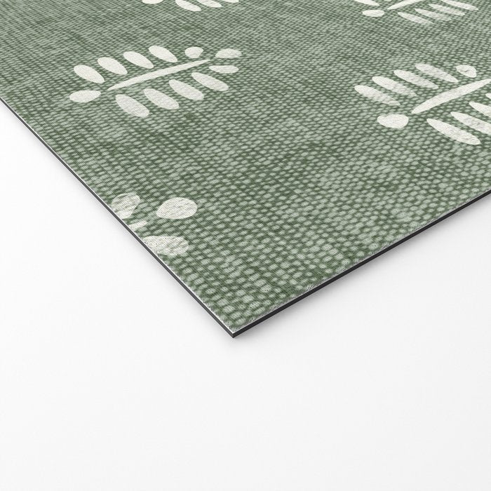 block print palm on sage Welcome Mat Gallery Image 2