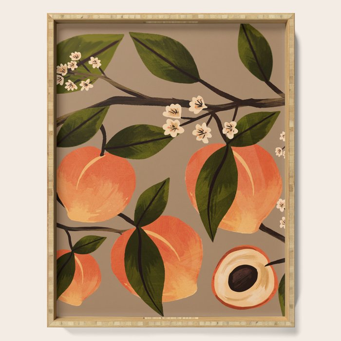 Peaches Botanical Art 2 Serving Tray Gallery Image 1