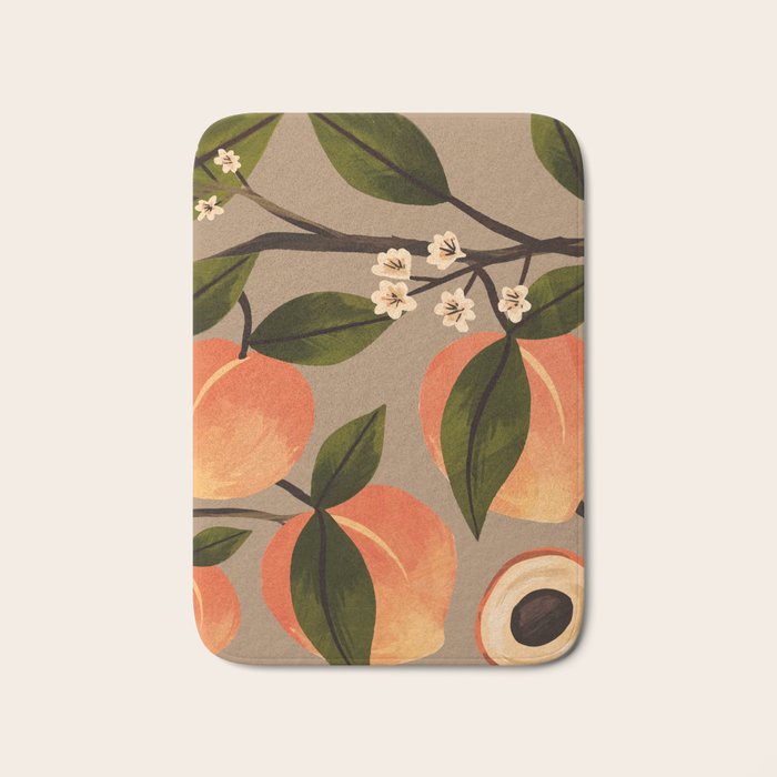 Peaches Botanical Art 2 Bath Mat Gallery Image 1