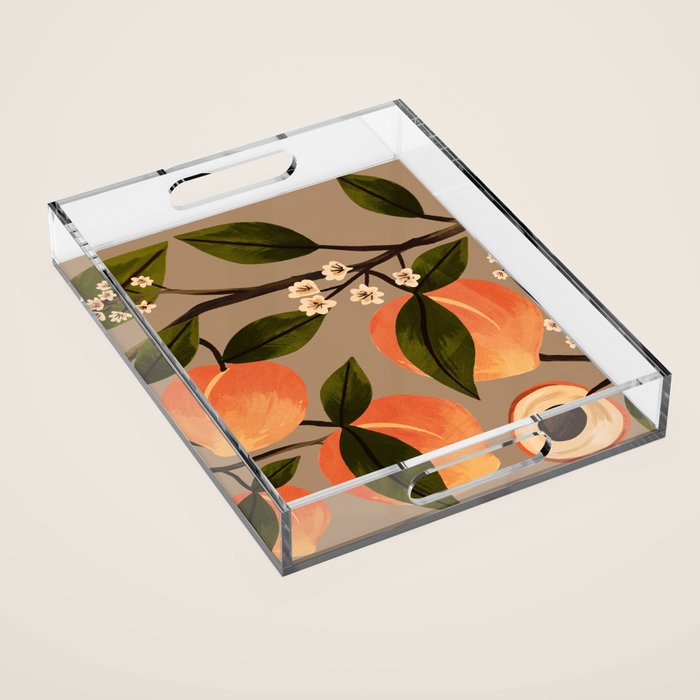 Peaches Botanical Art 2 Acrylic Tray Gallery Image 1