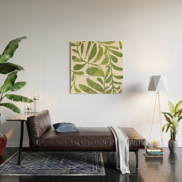 Abstract Plant 3/3 Wood Wall Art Gallery Image 2