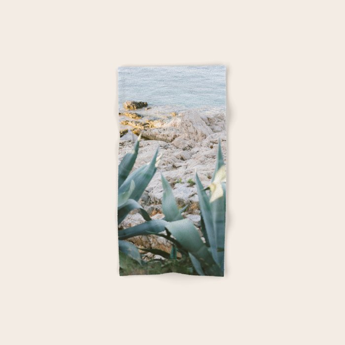 A few steps from the ocean | Fine art Croatia travel photography print | Coastal sea wall art Bath Towel Gallery Image 1