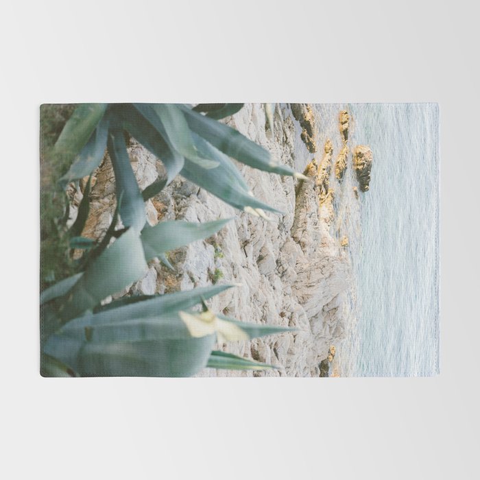 A few steps from the ocean | Fine art Croatia travel photography print | Coastal sea wall art Rug Gallery Image 2