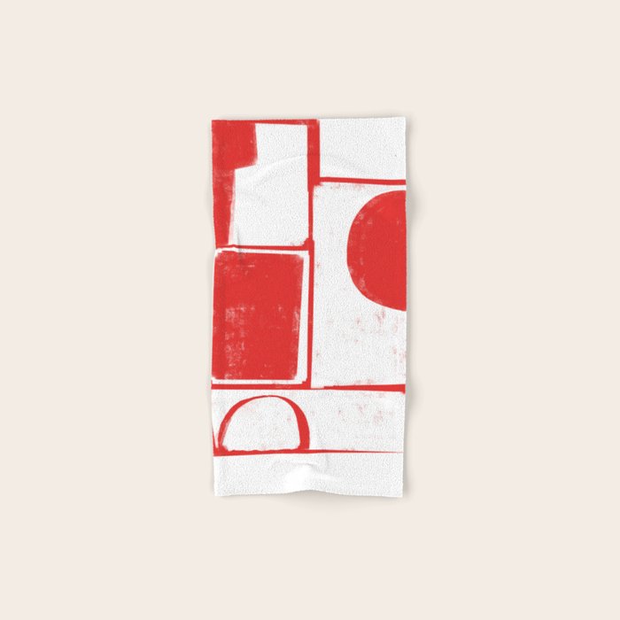 Red Geometric Object Bath Towel Gallery Image 1