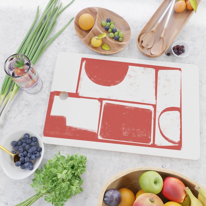 Red Geometric Object Cutting Board Gallery Image 2