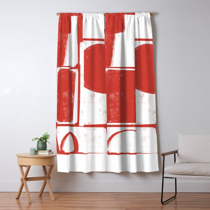 Red Geometric Object Window Curtain Gallery Image 5