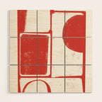 Red Geometric Object Wood Wall Art Gallery Image 1