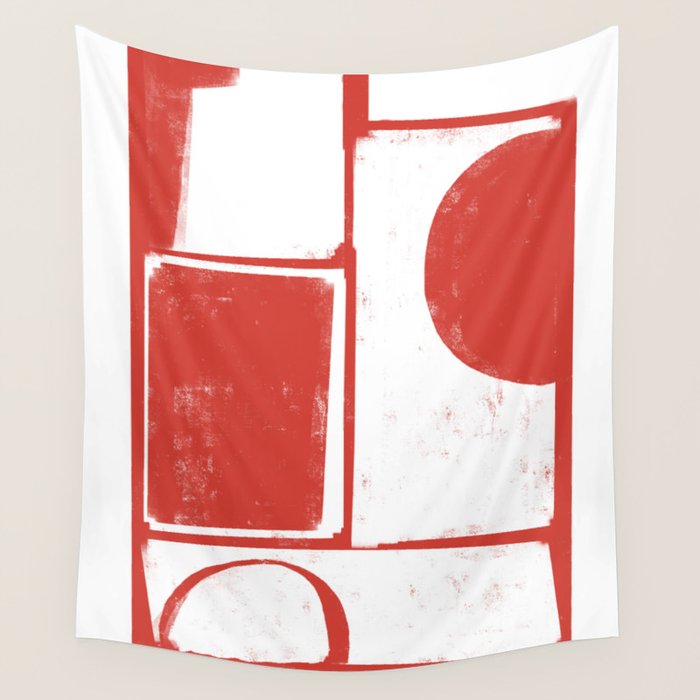 Red Geometric Object Wall Tapestry Gallery Image 1