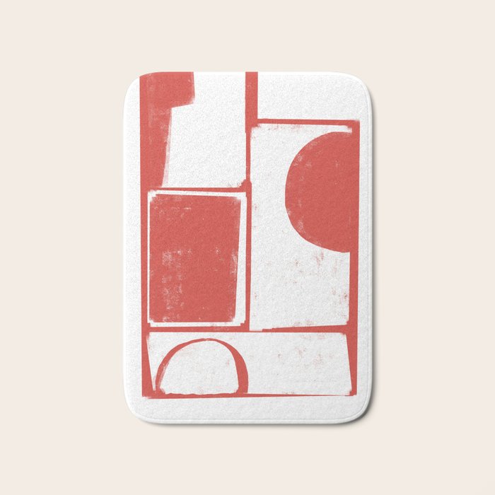 Red Geometric Object Bath Mat Gallery Image 1