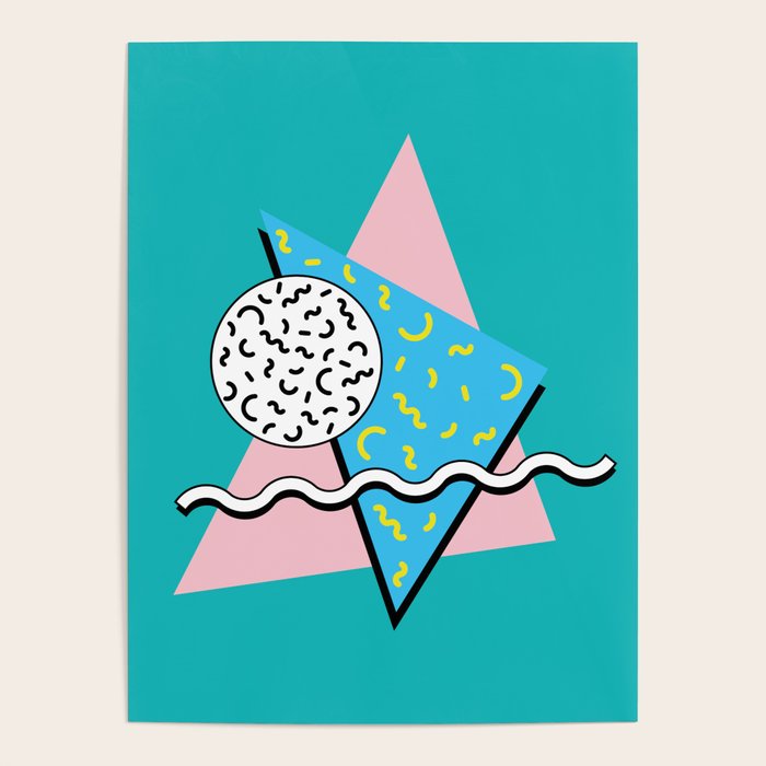 Memphis pattern 65 - 80s / 90s Retro Poster Gallery Image 1