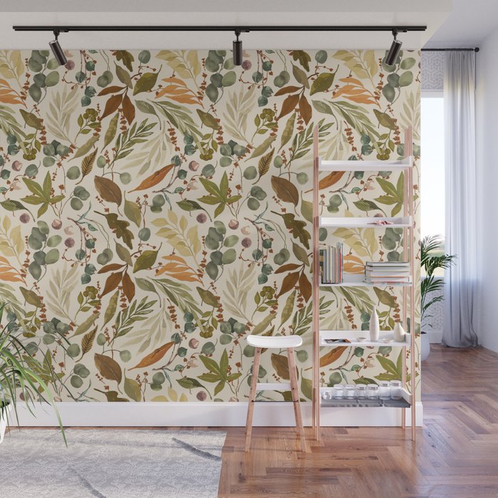 Fall leafy nature B Wall Mural Gallery Image 1