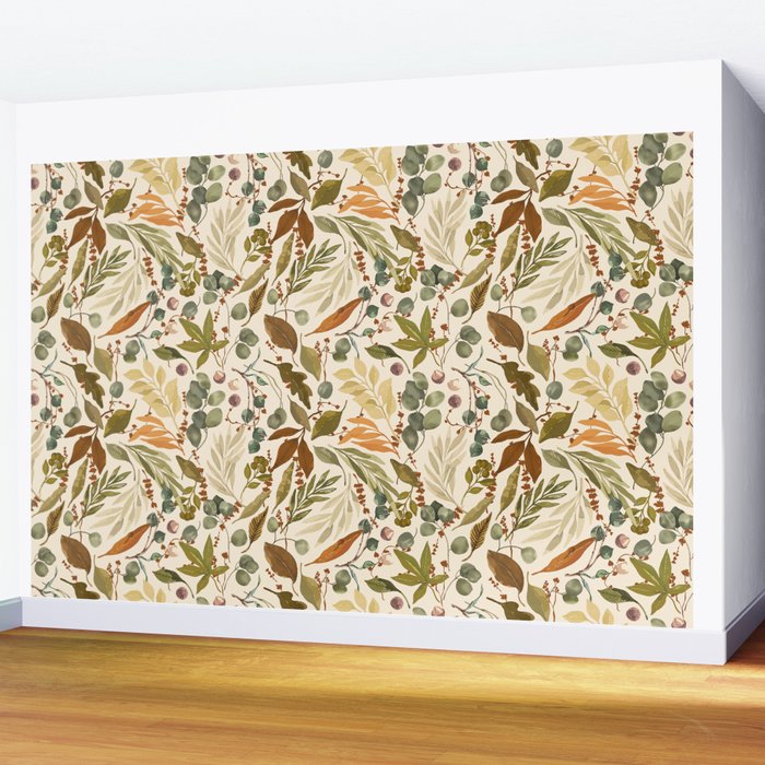 Fall leafy nature B Wall Mural Gallery Image 2