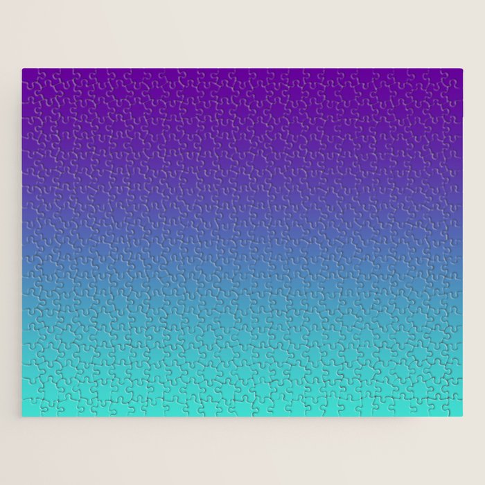 Violet Purple and Turquoise Ombre Jigsaw Puzzle Gallery Image 1