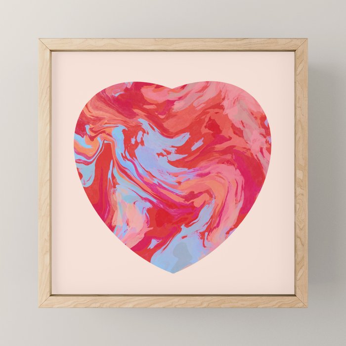 Heart and love retro psychedelic, valentine's day Mini Art Print Gallery Image 1