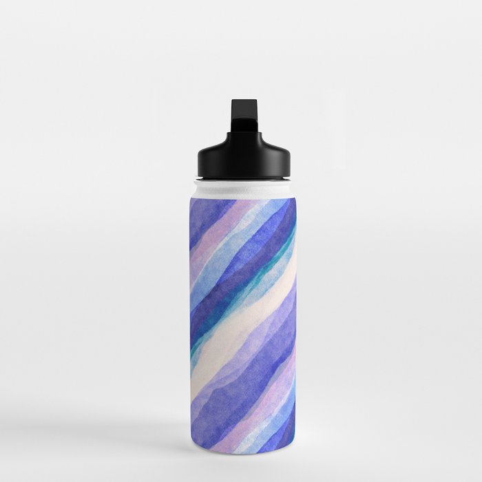 Ripples abstract diagonal stripe Water Bottle Gallery Image 3