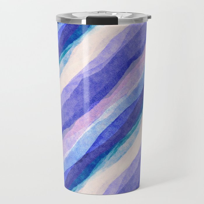 Ripples abstract diagonal stripe Travel Mug Gallery Image 1