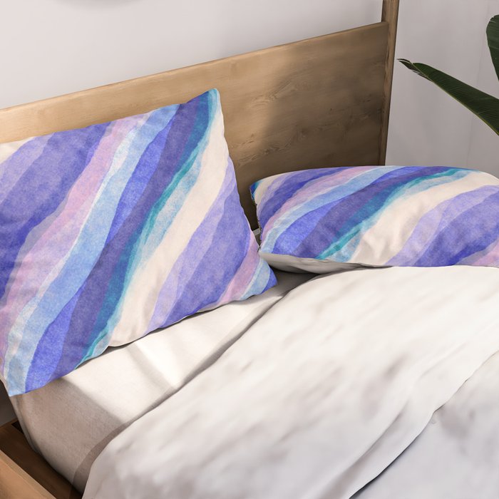 Ripples abstract diagonal stripe Pillow Sham Gallery Image 2