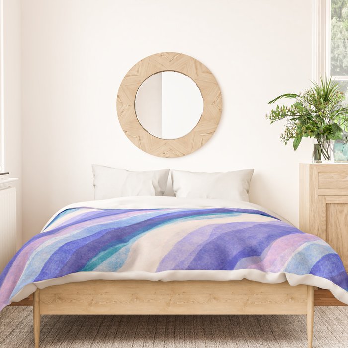 Ripples abstract diagonal stripe Duvet Cover Gallery Image 3