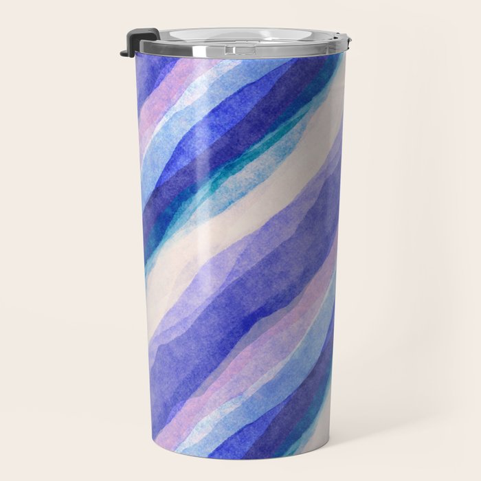 Ripples abstract diagonal stripe Travel Mug Gallery Image 3